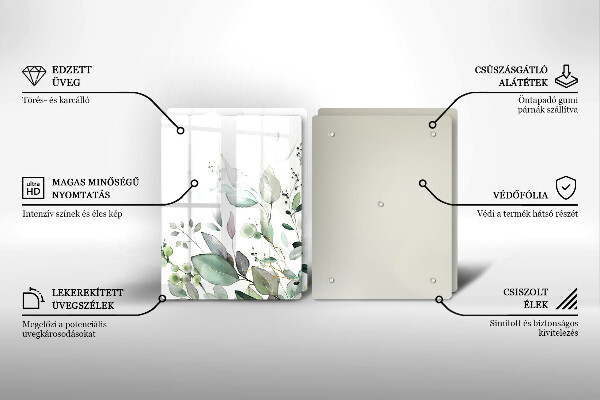 Cache plaque de cuisson Plantes aquarelles