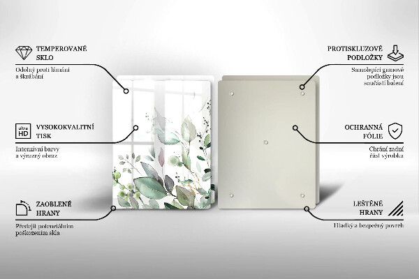 Cache plaque de cuisson Plantes aquarelles