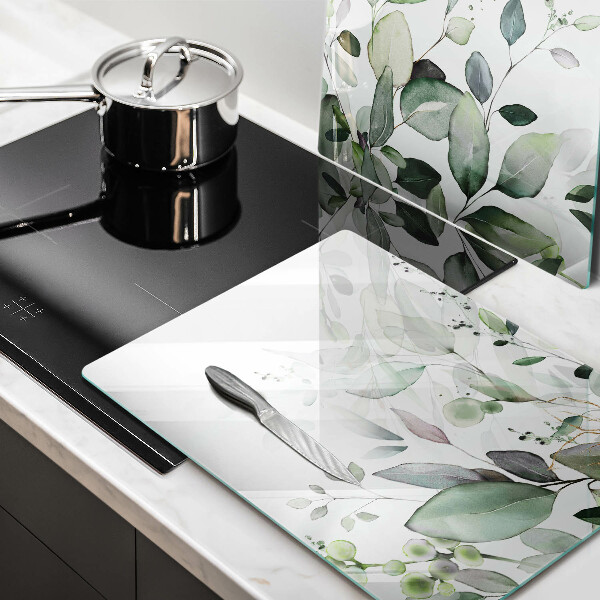 Cache plaque de cuisson Plantes aquarelles