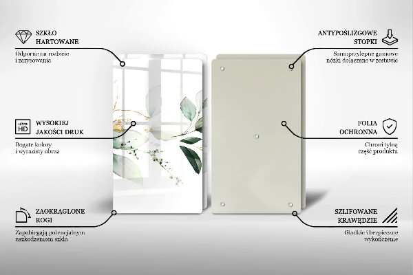 Cache plaque de cuisson Feuilles d'aquarelle