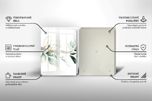 Cache plaque de cuisson Feuilles d'aquarelle