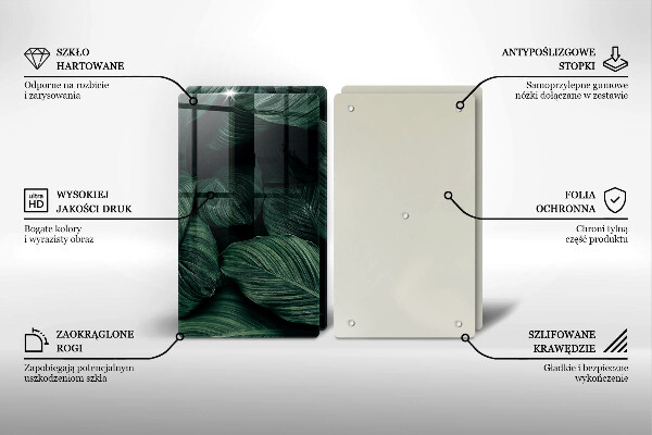 Cache plaque de cuisson Feuilles sombres