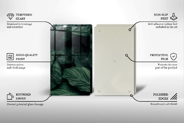 Cache plaque de cuisson Feuilles sombres