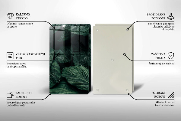 Cache plaque de cuisson Feuilles sombres