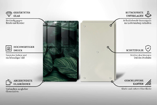 Cache plaque de cuisson Feuilles sombres