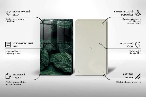 Cache plaque de cuisson Feuilles sombres