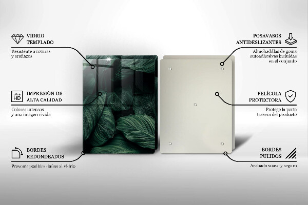 Cache plaque de cuisson Feuilles sombres