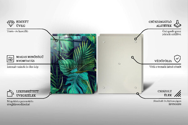 Cache plaque de cuisson Illustration de feuilles de jungle