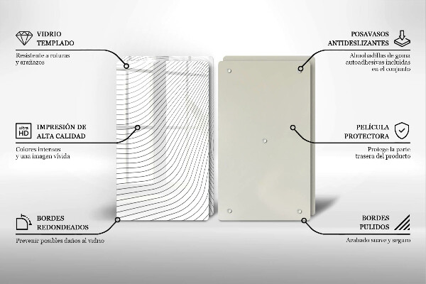 Cache plaque de cuisson Modèle de lignes modernes