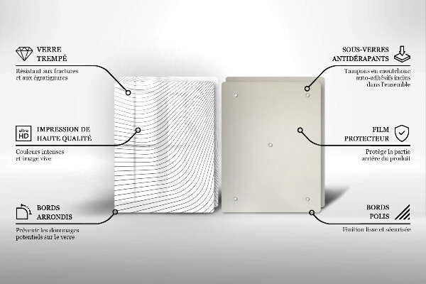 Cache plaque de cuisson Modèle de lignes modernes