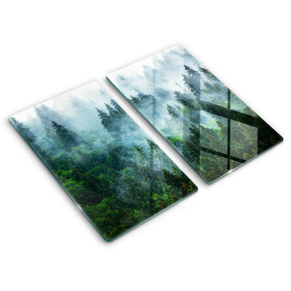 Cache plaque de cuisson Forêt dans le brouillard