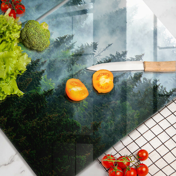Cache plaque de cuisson Forêt dans le brouillard