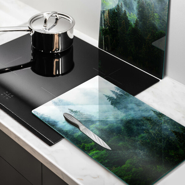 Cache plaque de cuisson Forêt dans le brouillard