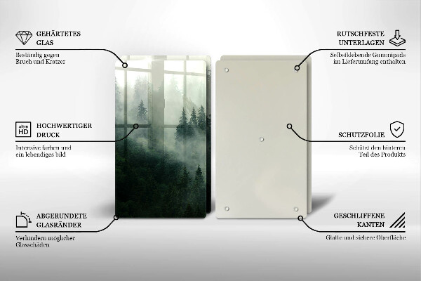 Cache plaque de cuisson Paysage forestier brumeux