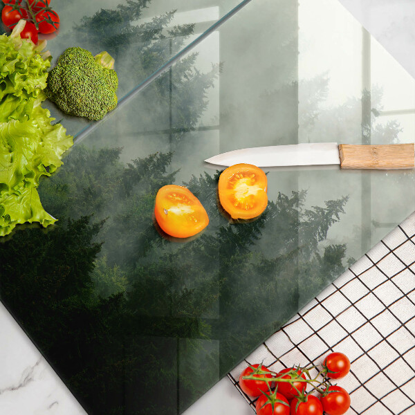 Cache plaque de cuisson Paysage forestier brumeux