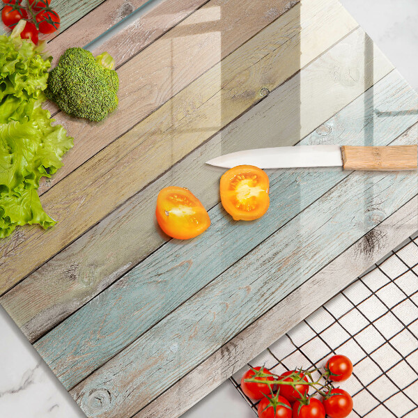 Cache plaque de cuisson Planches vintage colorées