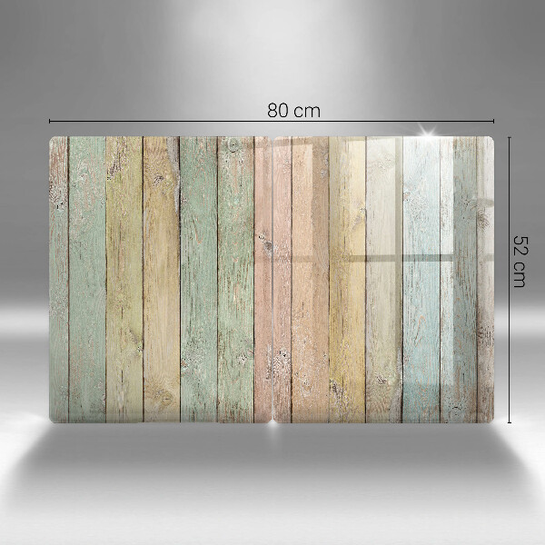 Cache plaque de cuisson Planches vintage colorées