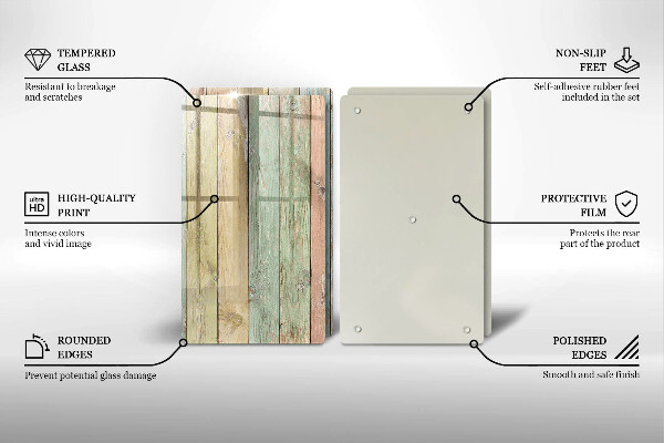 Cache plaque de cuisson Planches vintage colorées