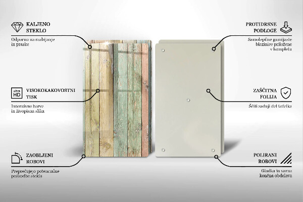 Cache plaque de cuisson Planches vintage colorées