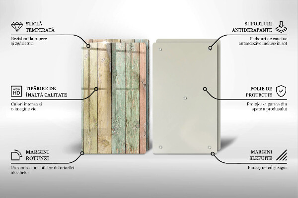 Cache plaque de cuisson Planches vintage colorées