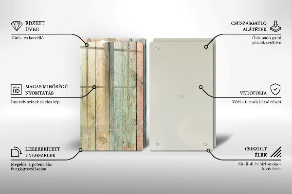 Cache plaque de cuisson Planches vintage colorées