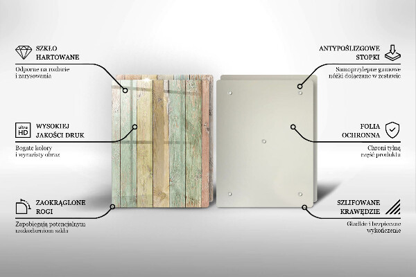 Cache plaque de cuisson Planches vintage colorées