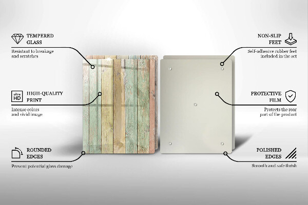 Cache plaque de cuisson Planches vintage colorées