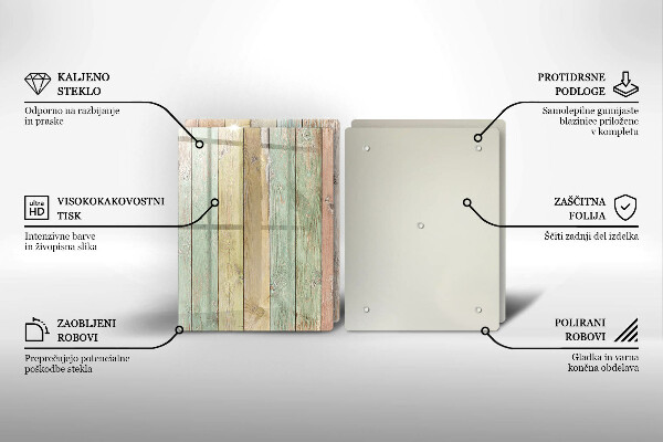 Cache plaque de cuisson Planches vintage colorées