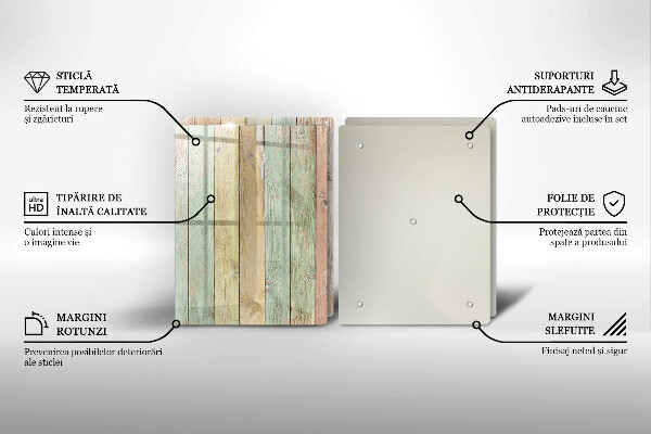 Cache plaque de cuisson Planches vintage colorées