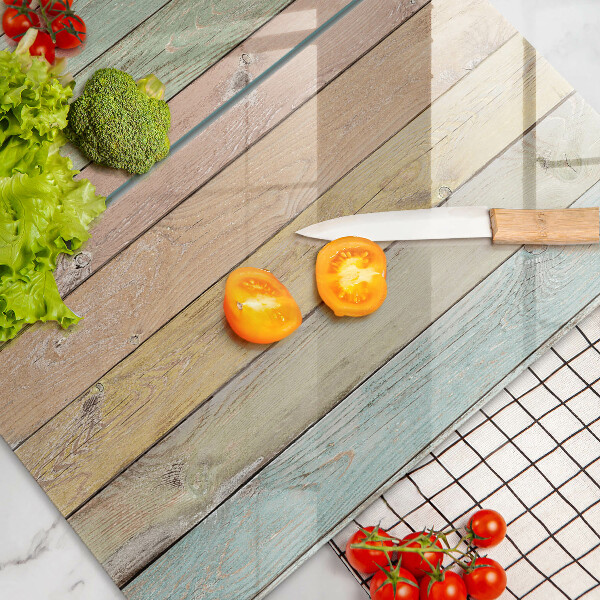 Cache plaque de cuisson Planches vintage colorées