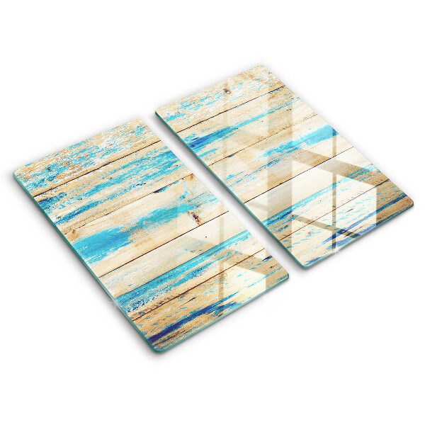 Cache plaque de cuisson Planches de bois rétro