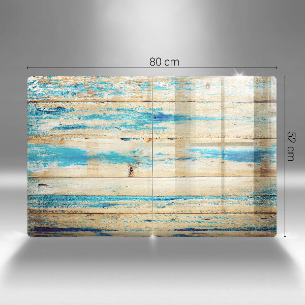 Cache plaque de cuisson Planches de bois rétro