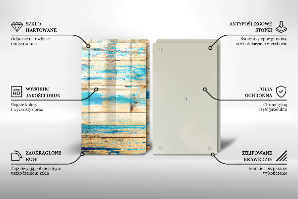 Cache plaque de cuisson Planches de bois rétro