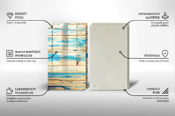 Cache plaque de cuisson Planches de bois rétro