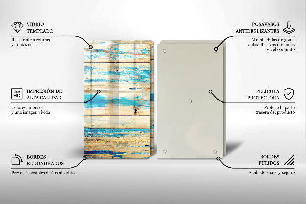 Cache plaque de cuisson Planches de bois rétro