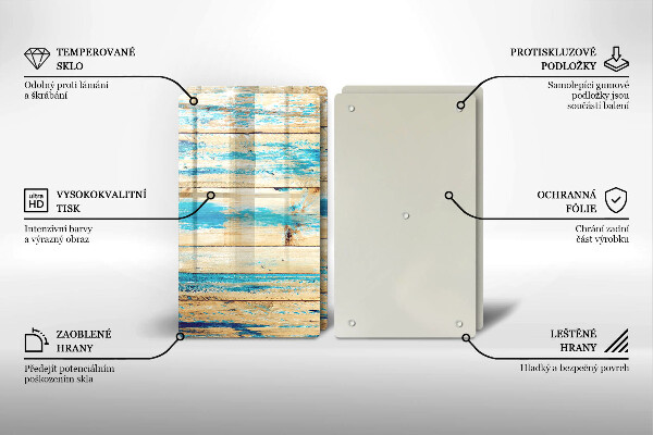 Cache plaque de cuisson Planches de bois rétro