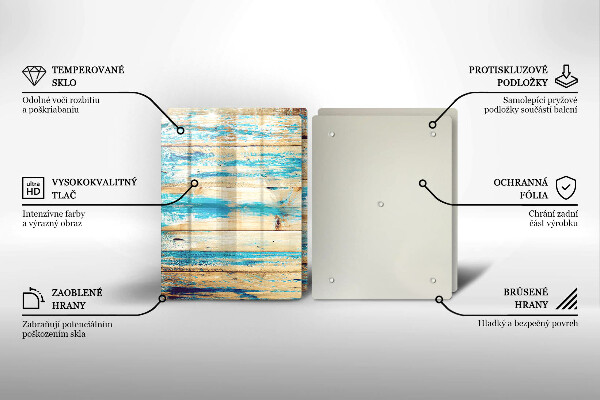 Cache plaque de cuisson Planches de bois rétro