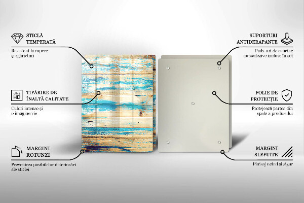 Cache plaque de cuisson Planches de bois rétro
