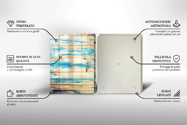 Cache plaque de cuisson Planches de bois rétro