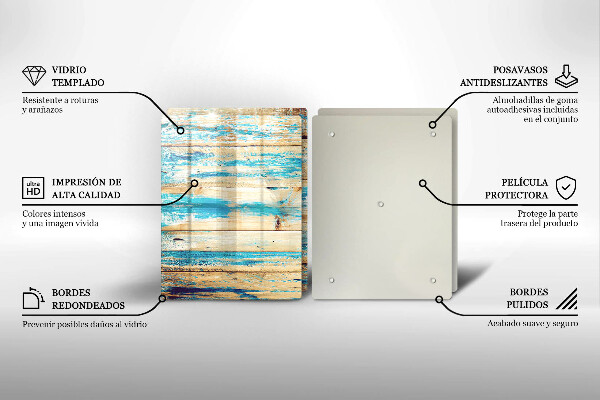 Cache plaque de cuisson Planches de bois rétro