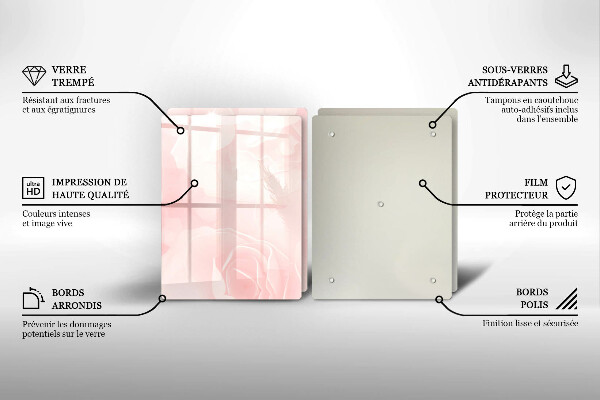 Cache plaque de cuisson Fond de roses pastel
