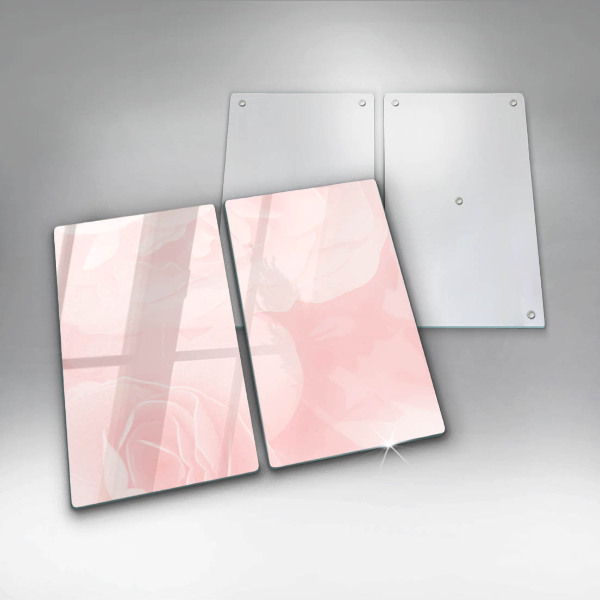 Cache plaque de cuisson Fond de roses pastel