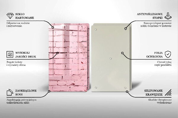 Cache plaque de cuisson Mur de briques pastel