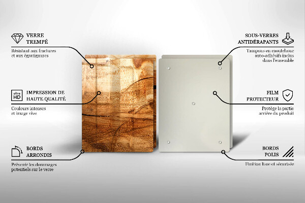 Cache plaque de cuisson Texture de planche de bois