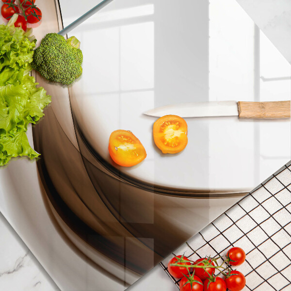 Cache plaque de cuisson Lignes brunes abstraites