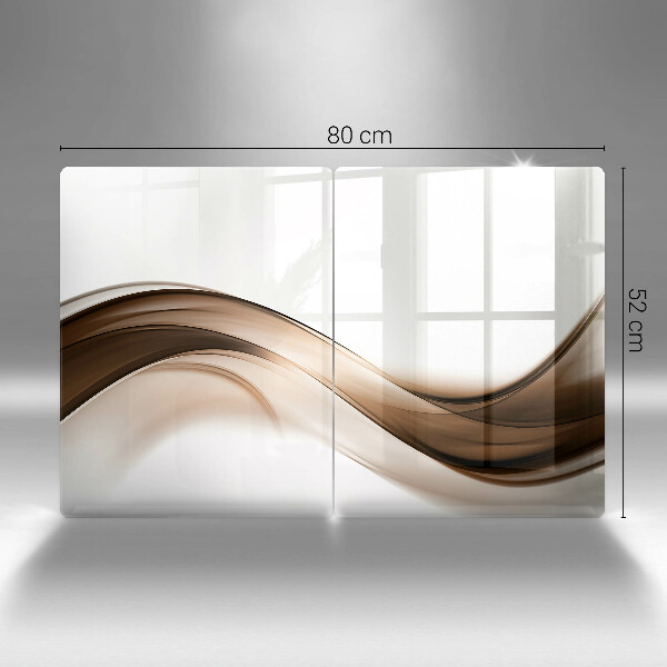 Cache plaque de cuisson Lignes brunes abstraites