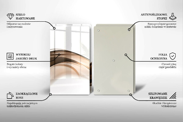 Cache plaque de cuisson Lignes brunes abstraites