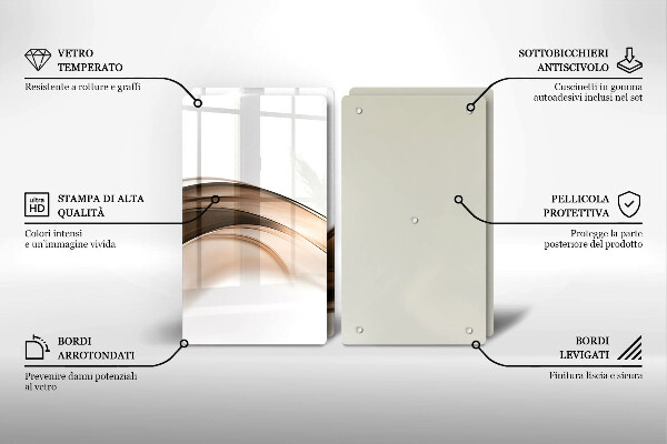 Cache plaque de cuisson Lignes brunes abstraites