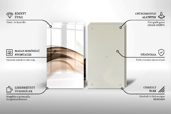 Cache plaque de cuisson Lignes brunes abstraites