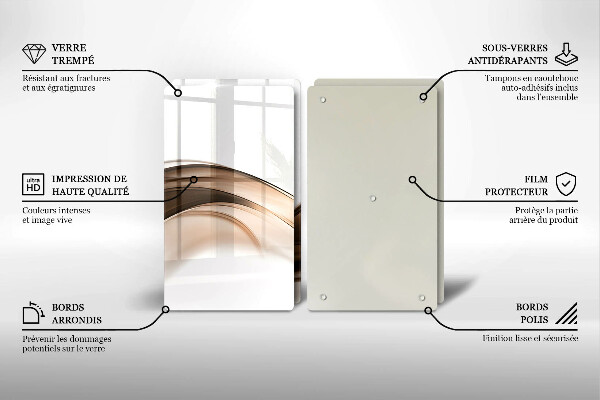 Cache plaque de cuisson Lignes brunes abstraites